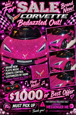Bedazzled Corvette Kids Ride-On Car