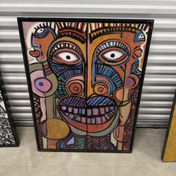 Allan Wash “Ambivalence” – Large Framed Acrylic on Canvas (40” x 30”)