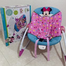 Bright starts minnie mouse stars and smile infant to toddler rocker / bouncer