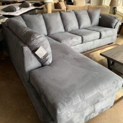 Darcy Steel Grey 2-Piece Sectional with Chaise by Ashley 