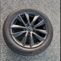 1— 215/55r17 5x4.5 5x114.3 Stock G35 G37 Q50 350z Altima Camry Civic Accord Wheel Rim Good 80% Treads Tire!