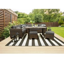 Brookbury 5-Piece Outdoor Patio Wicker Dining Sectional Set, New in Box