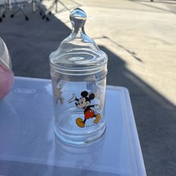 Glass Disney Jar From 1990s Excellent Condition