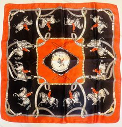 StrieBrig Scarf Horse Print Riding School Square Reitschule Wien.   Silk Scarf. 