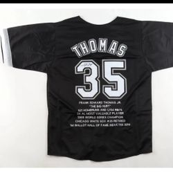 Frank Thomas Signed Career Stats Jersey 