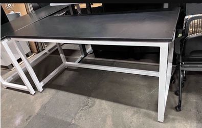 Commercial grade Heavy duty work table stone top metal frame