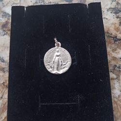 925 Sterling Silver Miraculous Medal Vintage Mary Catholic