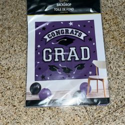 Congrats Grad Backdrop 2 Piece 32x 65