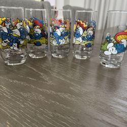 Vintage Smurf Glasses (7) 1983