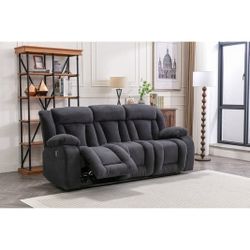 Dark Gray Fabric Manual Recliner SOFA.  Real Price 