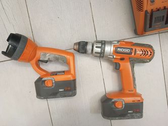 RIDGID X2 18V Cordless Drill & Flashlight Combo w/ Batteries & Charger