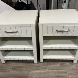 Set Of White End Tables 
