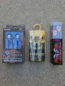 3 New Sealed Skull Corded EarBuds  (VALENCIA) $20