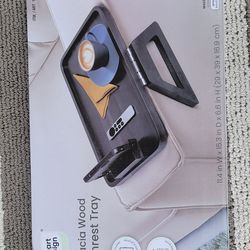 Acacia Wood Sofa Armrest Tray - For Tablets/Remotes/Coffee