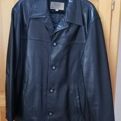 Guess Black Leather Jacket Large