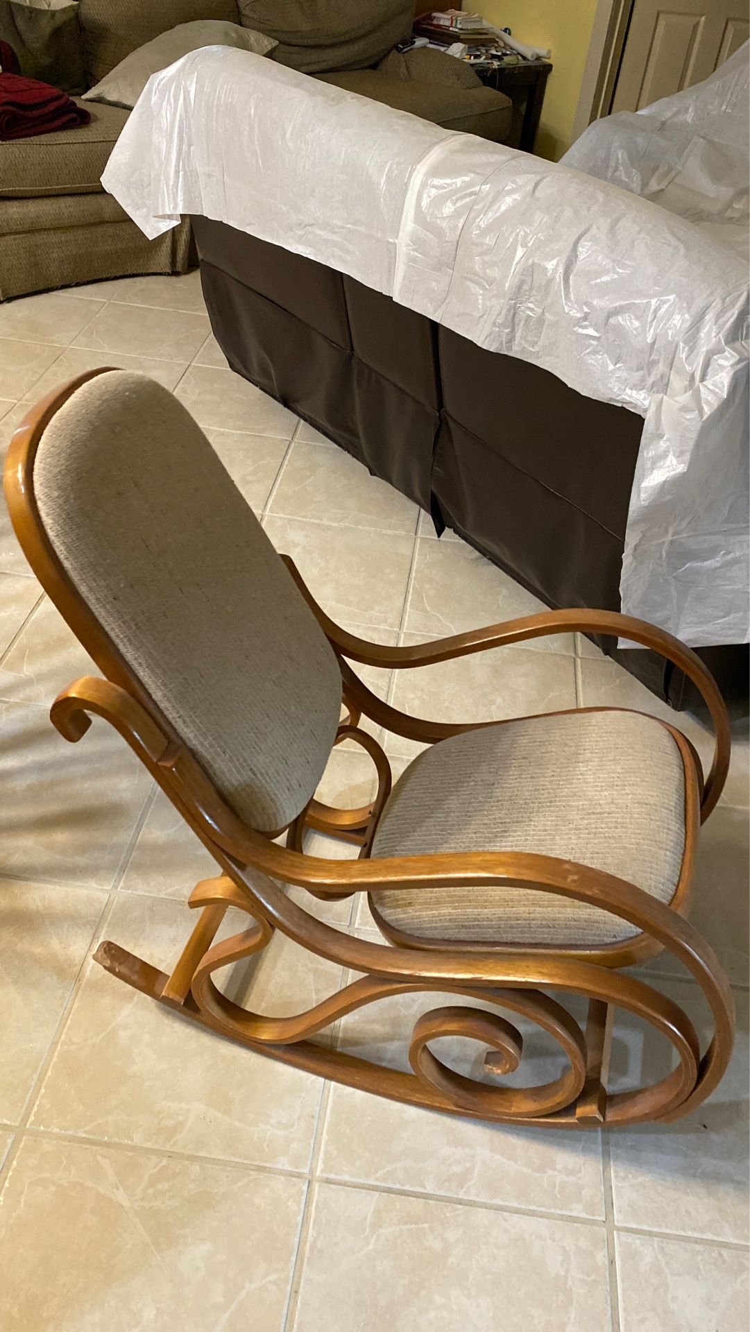 Light brown rocking chair