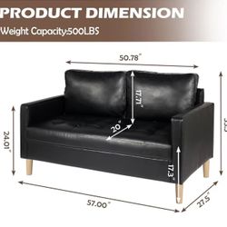 Loveseat Faux Leather Sofa Couch with Armrest $100