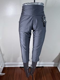 NWT: Size M/L: Fuyukai grey metallic leggings with fold over waistband and pockets.