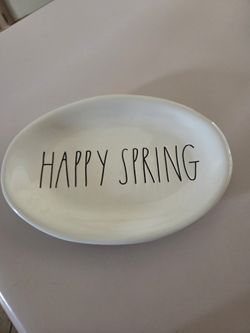 Rae Dunn "Happy Spring" Oval Plate... Like New
