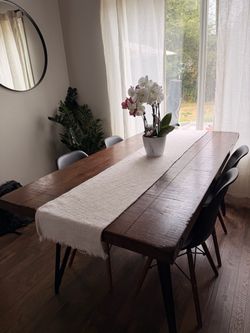 Solid Wood Dining Room Table + 4 Chairs