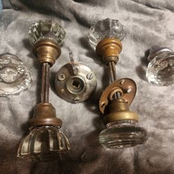 Antique Glass Door Knobs Lot Of 8 Items