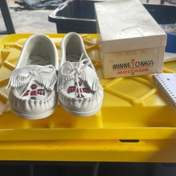 Vintage Brand New In Box White Moccasin