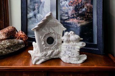 Mt St Helens Ash Infused Ceramic Birdhouse Statue