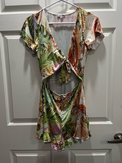 Fashion Nova Tropical Print Cutout Mini Dress