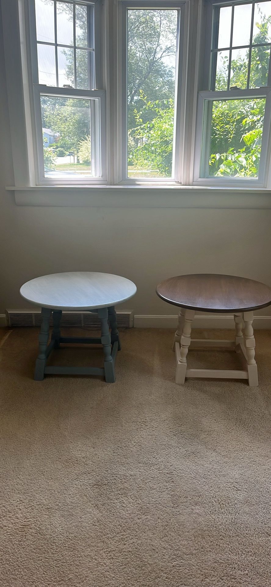 Wood Round Side Tables