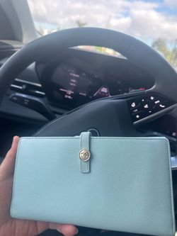 Chanel Coco baby blue wallet