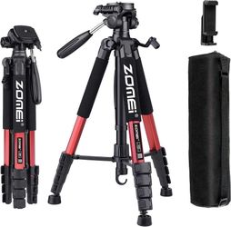 188cm Heavy Duty DSLR Tripod Stand, Tall Multi-Functional Extension, Multi-Angle Shooting, Compatible with Cameras, Mobile Phones, Projector, Binocula