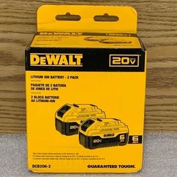 DeWalt DCB206-2 20V 6AH Lithium Ion Battery 2 Pack