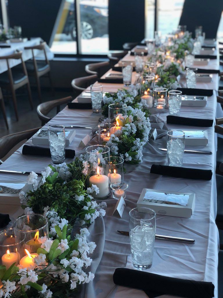 Elegant wedding reception/celebration dinner table setting