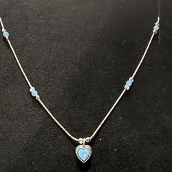 Opal Silver Necklace 