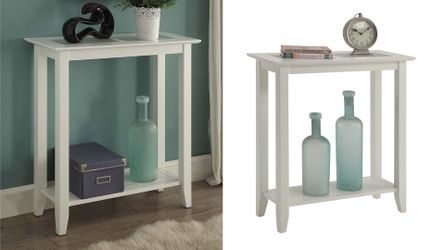 White Tempered Glass Top Wooden Brand New Hall Table