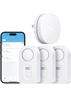 Govee WiFi Water Sensor 3 Pack, Smart Water Leak Detector, 100dB Adjustable Alarm Suit for Home and Basement, Water Leak Alert with Email & APP Push