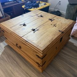Wooden Table / Chest With Storage