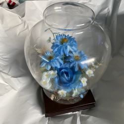 Vintage Floral Glass Terranium 