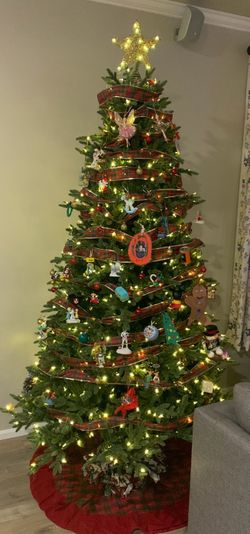 8.0 ft. Pre-Lit Fir Tree with Multicolor Lights, Plug-In
