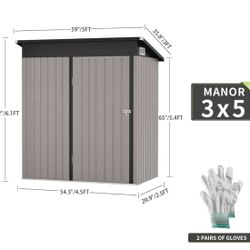 new in box，Outdoor metal  Storage Shed, 4.6 x 2.5 FT, （no Floor