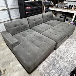 Grey Couch  & Ottoman with Left Chase 