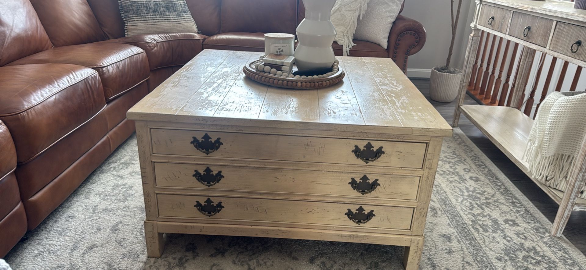 Sherrill Occasional Rustic Coffee Table - LIKE NEW