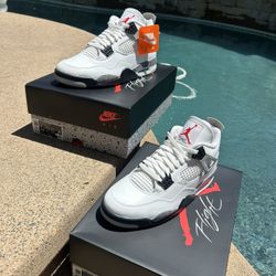 White Cement Jordan 4’s 