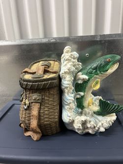 Fishing fish Bookends Heavy 