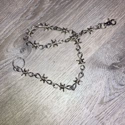 Barbed wire silver Wallet chain