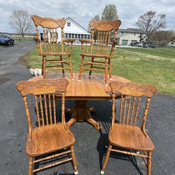 Solid oak Dining Table And Four Chairs