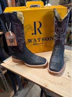 R. Watson Rowdy Cape Buffalo Cowboy Boots 11D
