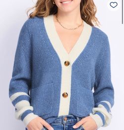 Blue and Cream Cardigan