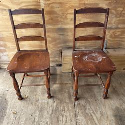 2 Wooden Chairs