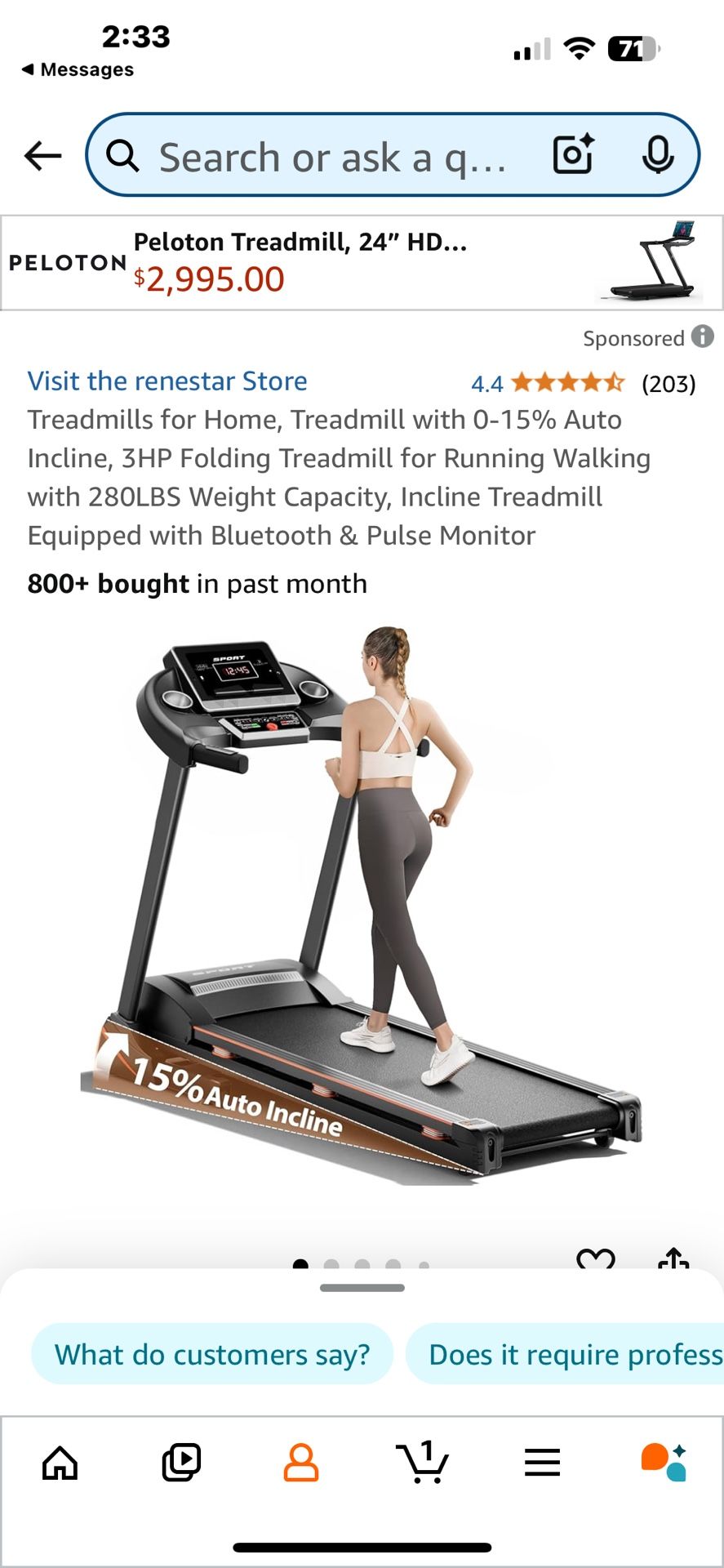 Renestar Treadmill Brand New Used Twice $350